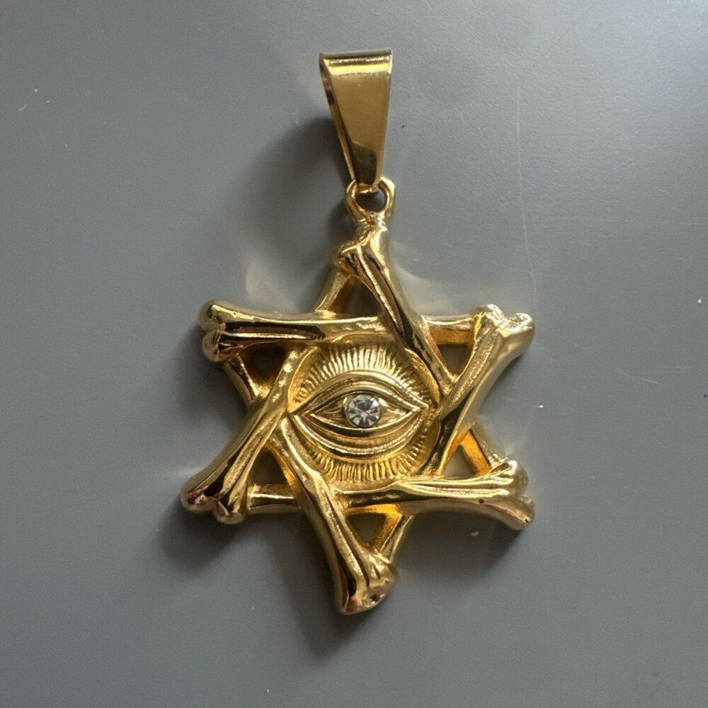 Stainless Steel Jewish Israel Star of David Pendant 24 Inch Necklace Religious